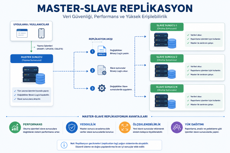 Master-Slave Replikasyon Nedir? MySQL ve MariaDB Replikasyon Rehberi